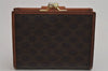 Authentic CELINE Macadam Blason Pattern Bifold Wallet PVC Leather Brown 0525K