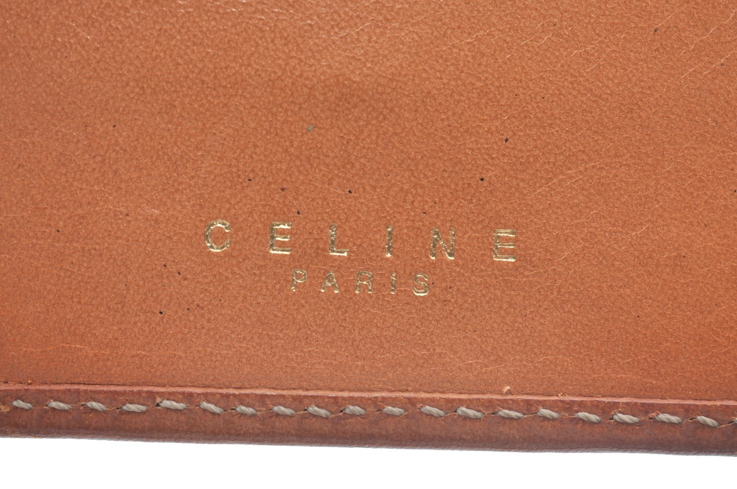 Authentic CELINE Macadam Blason Pattern Bifold Wallet PVC Leather Brown 0525K