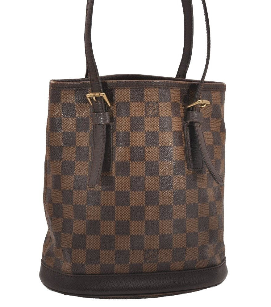 Authentic Louis Vuitton Damier Marais Bucket Shoulder Tote Bag N42240 LV 0526J