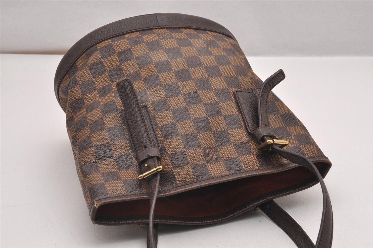 Authentic Louis Vuitton Damier Marais Bucket Shoulder Tote Bag N42240 LV 0526J