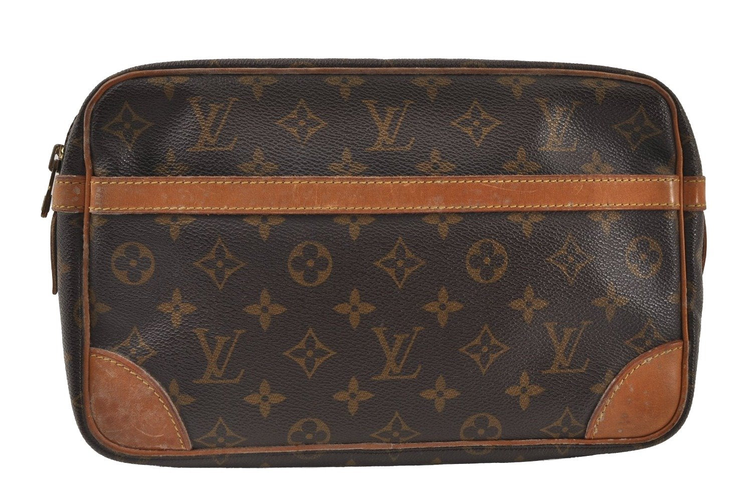 Authentic Louis Vuitton Monogram Compiegne 28 Clutch Hand Bag M51845 LV 0527J