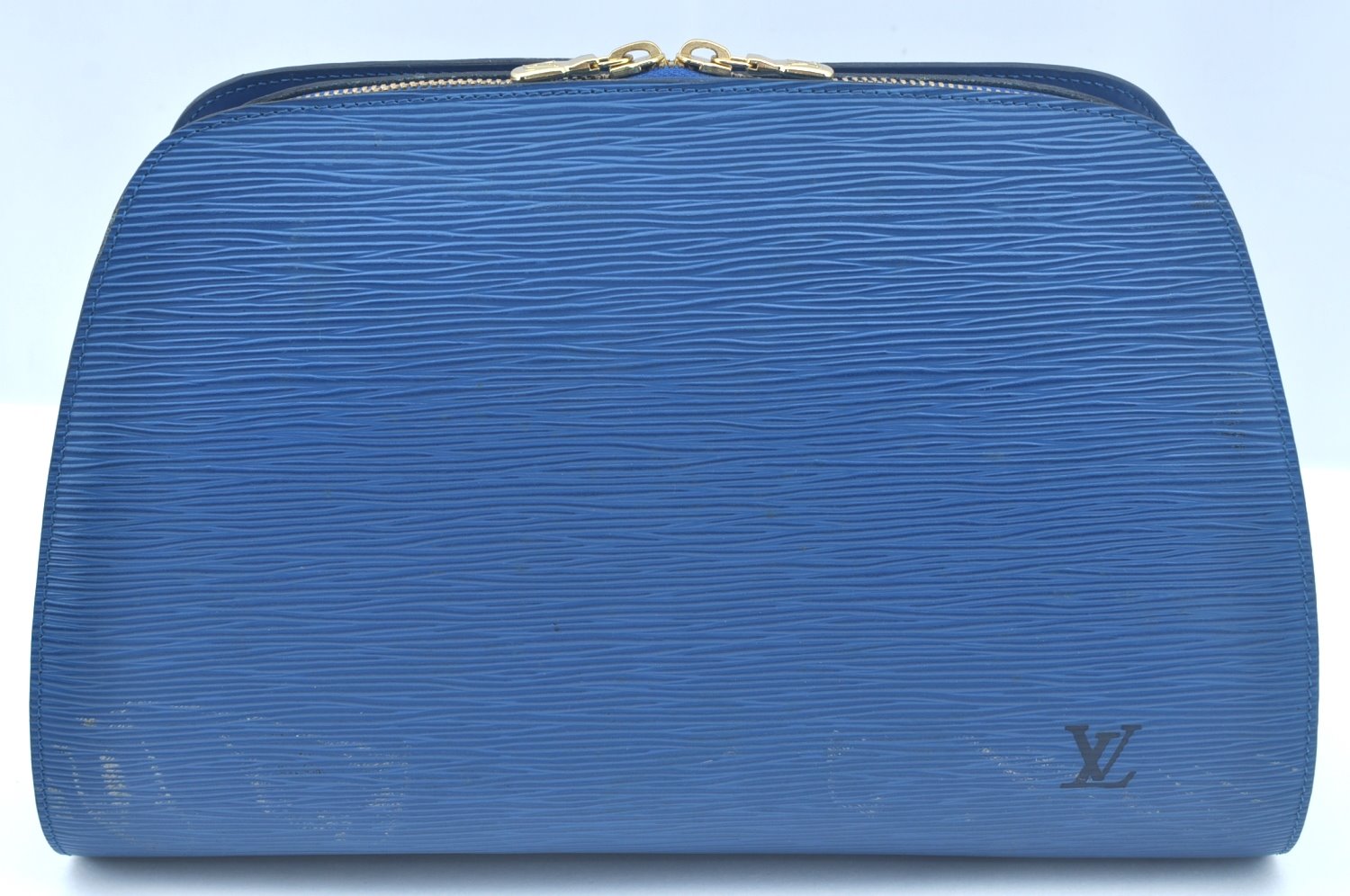 Authentic Louis Vuitton Epi Dauphine GM Cosmetic Pouch Blue M48435 LV 0528I