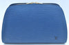 Authentic Louis Vuitton Epi Dauphine GM Cosmetic Pouch Blue M48435 LV 0528I