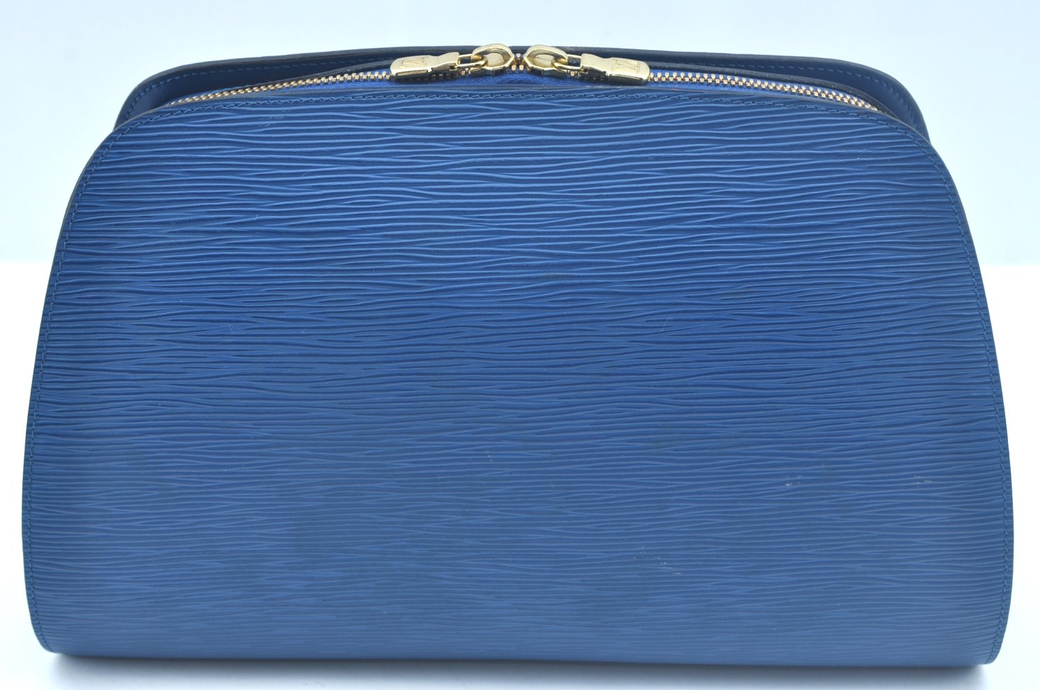 Authentic Louis Vuitton Epi Dauphine GM Cosmetic Pouch Blue M48435 LV 0528I