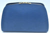 Authentic Louis Vuitton Epi Dauphine GM Cosmetic Pouch Blue M48435 LV 0528I