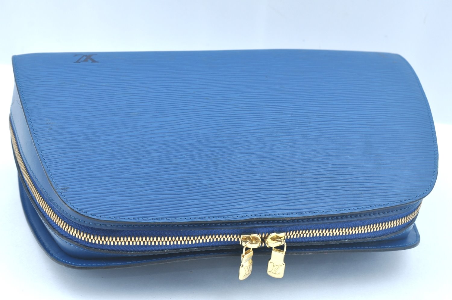 Authentic Louis Vuitton Epi Dauphine GM Cosmetic Pouch Blue M48435 LV 0528I