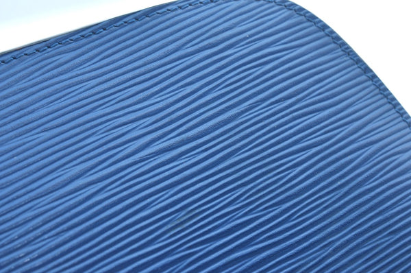 Authentic Louis Vuitton Epi Dauphine GM Cosmetic Pouch Blue M48435 LV 0528I