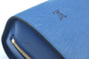 Authentic Louis Vuitton Epi Dauphine GM Cosmetic Pouch Blue M48435 LV 0528I