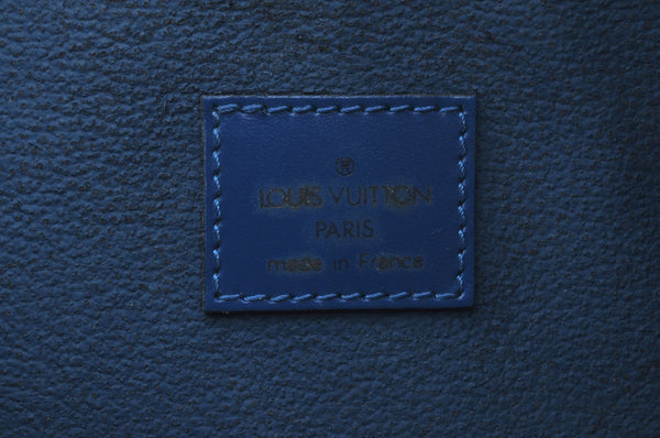 Authentic Louis Vuitton Epi Dauphine GM Cosmetic Pouch Blue M48435 LV 0528I