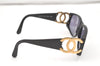 Authentic CHANEL Sunglasses CC Logos CoCo Mark 02461 Plastic Black Junk 0528K