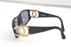Authentic CHANEL Sunglasses CC Logos CoCo Mark 02461 Plastic Black Junk 0528K