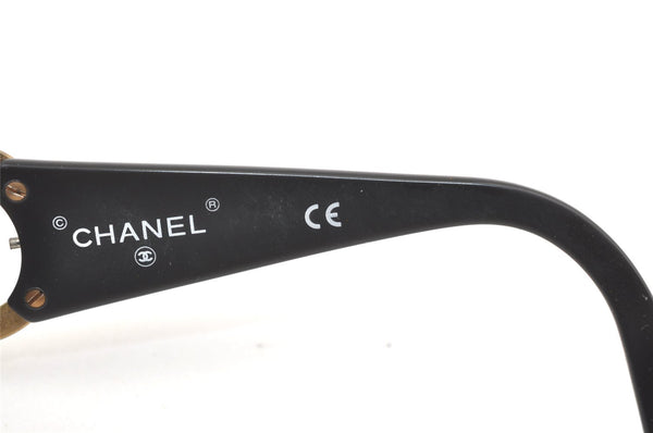 Authentic CHANEL Sunglasses CC Logos CoCo Mark 02461 Plastic Black Junk 0528K