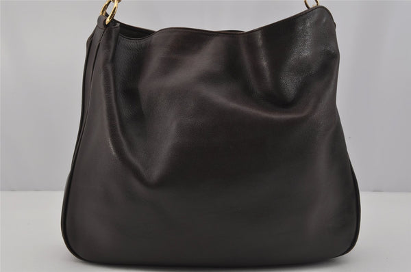 Authentic GUCCI Vintage Bamboo Shoulder Hand Bag Leather Brown Junk 0529J