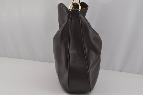 Authentic GUCCI Vintage Bamboo Shoulder Hand Bag Leather Brown Junk 0529J