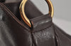Authentic GUCCI Vintage Bamboo Shoulder Hand Bag Leather Brown Junk 0529J