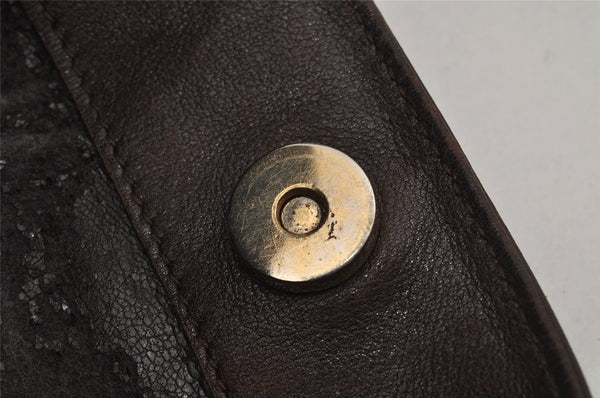 Authentic GUCCI Vintage Bamboo Shoulder Hand Bag Leather Brown Junk 0529J