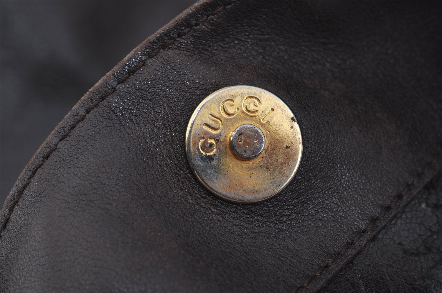 Authentic GUCCI Vintage Bamboo Shoulder Hand Bag Leather Brown Junk 0529J