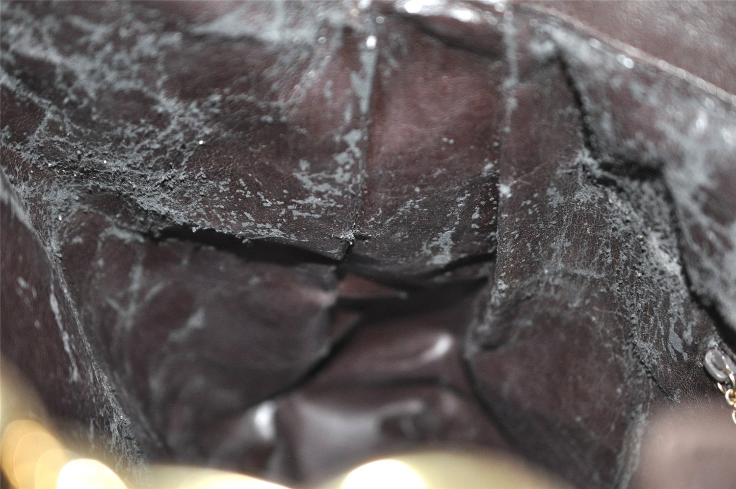 Authentic GUCCI Vintage Bamboo Shoulder Hand Bag Leather Brown Junk 0529J