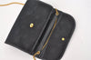 Authentic Christian Dior Chain Shoulder Cross Body Bag Nylon Leather Navy 0530J