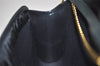 Authentic Christian Dior Chain Shoulder Cross Body Bag Nylon Leather Navy 0530J