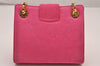 Authentic TIFFANY & Co. Vintage Chain Shoulder Cross Bag Purse Suede Pink 0532J