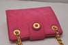 Authentic TIFFANY & Co. Vintage Chain Shoulder Cross Bag Purse Suede Pink 0532J