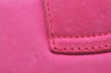 Authentic TIFFANY & Co. Vintage Chain Shoulder Cross Bag Purse Suede Pink 0532J