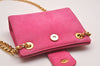 Authentic TIFFANY & Co. Vintage Chain Shoulder Cross Bag Purse Suede Pink 0532J