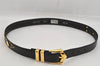 Authentic Gianni Versace Studs Belt Leather Size 85cm 33.5inches Black 0532K