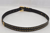 Authentic Gianni Versace Studs Belt Leather Size 85cm 33.5inches Black 0532K