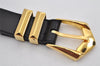 Authentic Gianni Versace Studs Belt Leather Size 85cm 33.5inches Black 0532K