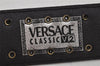 Authentic Gianni Versace Studs Belt Leather Size 85cm 33.5inches Black 0532K