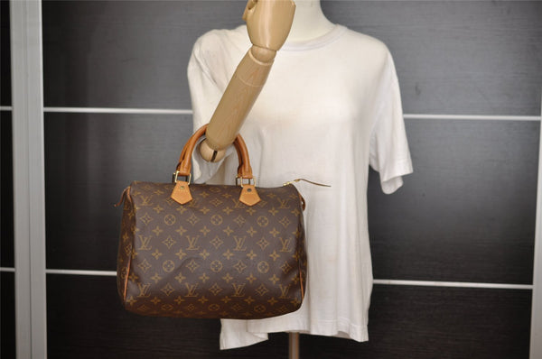 Authentic Louis Vuitton Monogram Speedy 30 Hand Boston Bag M41526 LV 0533J