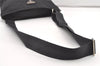 Authentic PRADA Nylon Tessuto Leather Shoulder Cross Body Bag Black 0533K