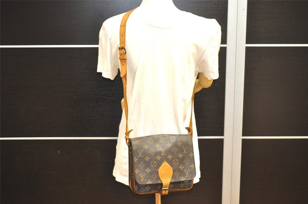Authentic Louis Vuitton Monogram Cartouchiere MM M51253 Shoulder Cross Bag 0535J