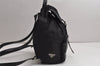 Authentic PRADA Vintage Nylon Tessuto Leather Drawstring Backpack Black 0535K