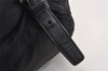 Authentic PRADA Vintage Nylon Tessuto Leather Drawstring Backpack Black 0535K