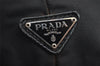 Authentic PRADA Vintage Nylon Tessuto Leather Drawstring Backpack Black 0535K