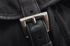 Authentic PRADA Vintage Nylon Tessuto Leather Drawstring Backpack Black 0535K