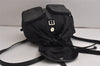 Authentic PRADA Vintage Nylon Tessuto Leather Drawstring Backpack Black 0535K