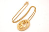 Authentic Christian Dior Gold Tone Chain Pendant Necklace CD 0536J