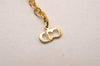 Authentic Christian Dior Gold Tone Chain Pendant Necklace CD 0536J