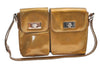 Authentic GUCCI Vintage Shoulder Hand Bag Purse Enamel Gold 0536K