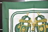 Authentic HERMES Carre 90 Scarf "BRIDES de GALA par" Silk Green 0537K