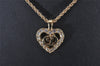 Authentic Christian Dior Gold Tone Chain Rhinestone Pendant Necklace CD 0538J