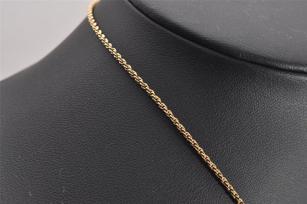 Authentic Christian Dior Gold Tone Chain Rhinestone Pendant Necklace CD 0538J