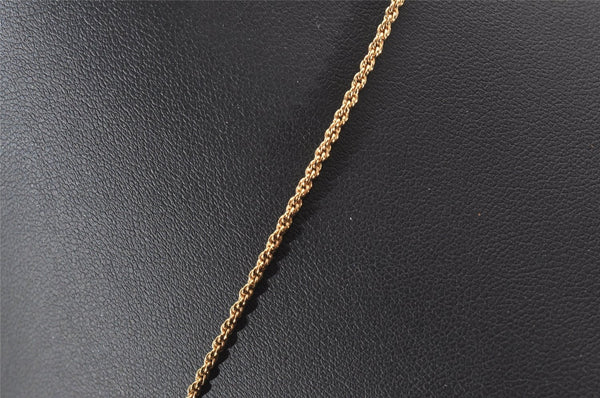 Authentic Christian Dior Gold Tone Chain Rhinestone Pendant Necklace CD 0538J