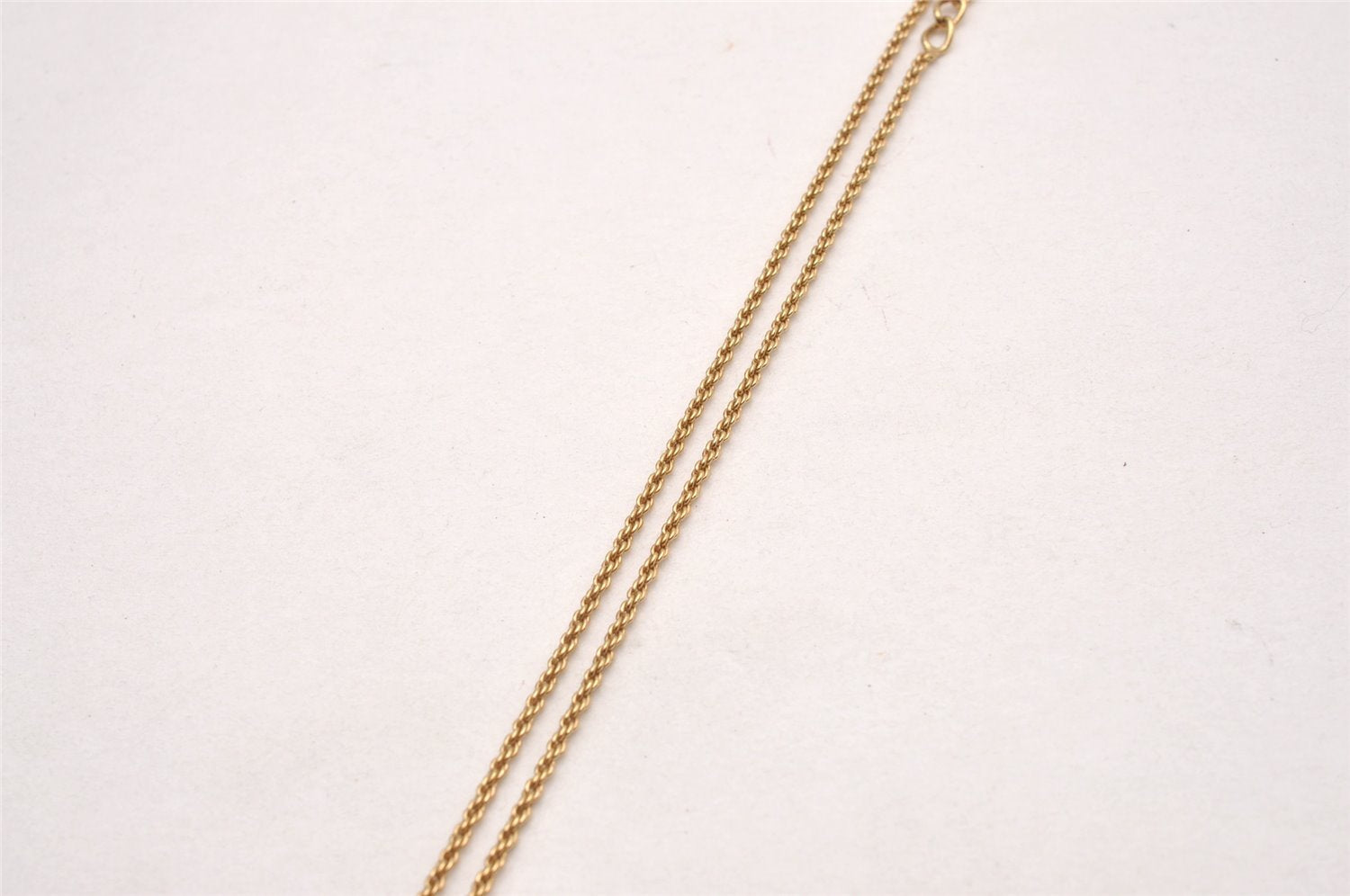 Authentic Christian Dior Gold Tone Chain Rhinestone Pendant Necklace CD 0538J