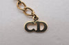 Authentic Christian Dior Gold Tone Chain Rhinestone Pendant Necklace CD 0538J