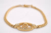 Authentic Christian Dior Chain Rhinestone Bracelet Gold Tone CD 0539J